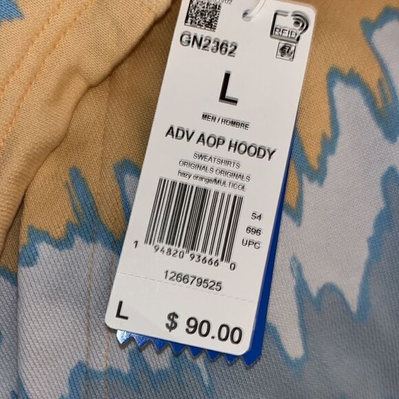 New Adidas Adventure Zig Zag Lizard hooded Hoodie Sweatshirt jacket pullover L - Picture 4 of 4